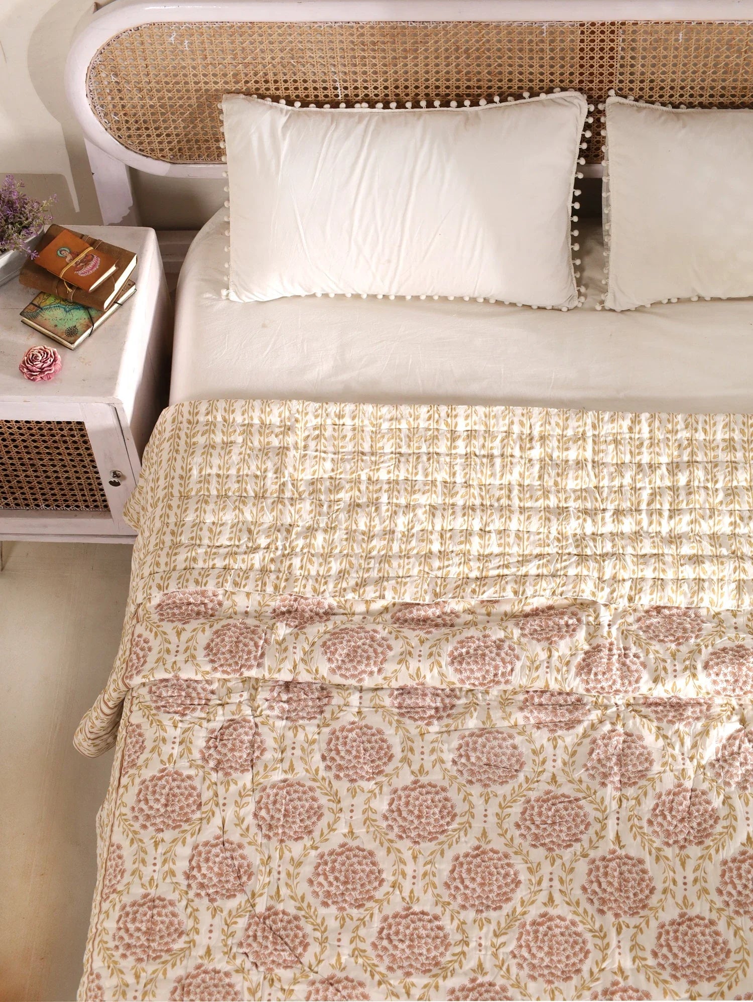 All Season Jaipuri Quilt | 100% Pure Cotton | Block Print | Double Bed - Nitya